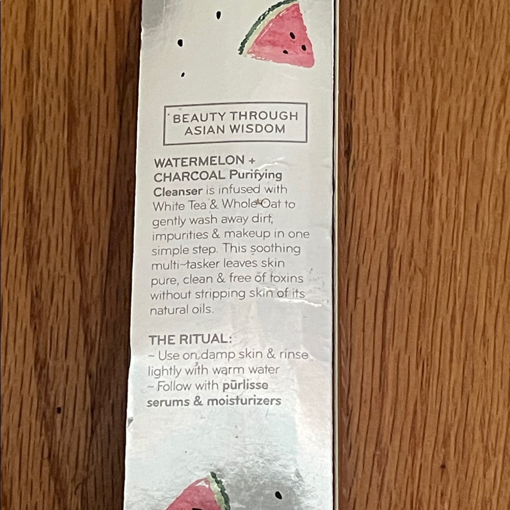 NIB Purlisse Watermelon + Charcoal Purifying Cleanser Full Size - Picture 6 of 6